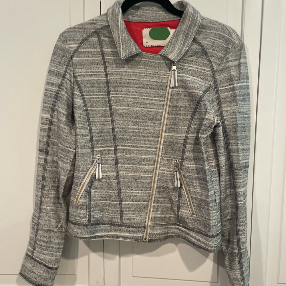 Anthropologie Gray Knit Blazer Classic Textured